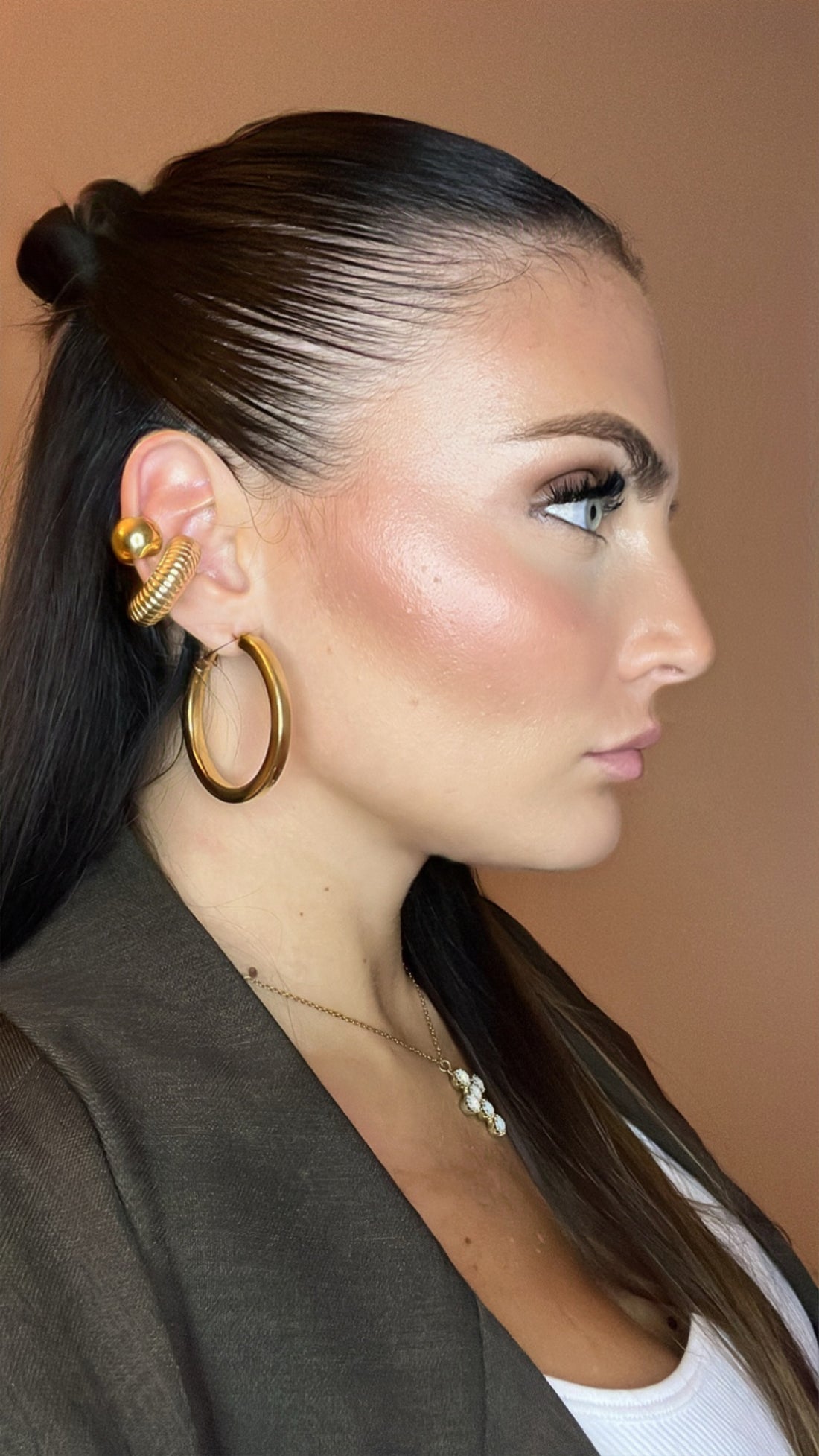 EarCuff goccia liscio gold