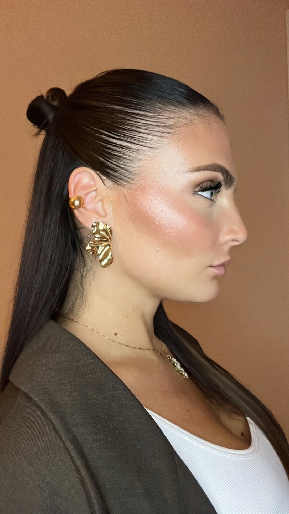 Orecchini foglia gold✨