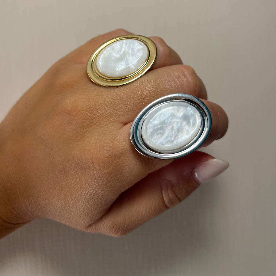 Anello regolabile madreperla