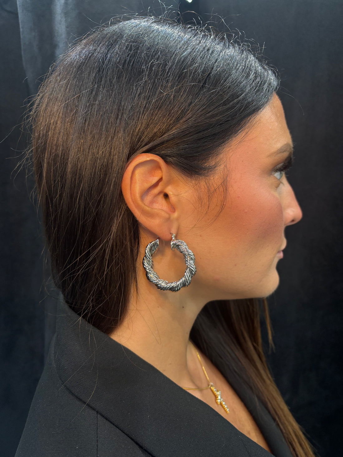 Orecchini cerchio corda