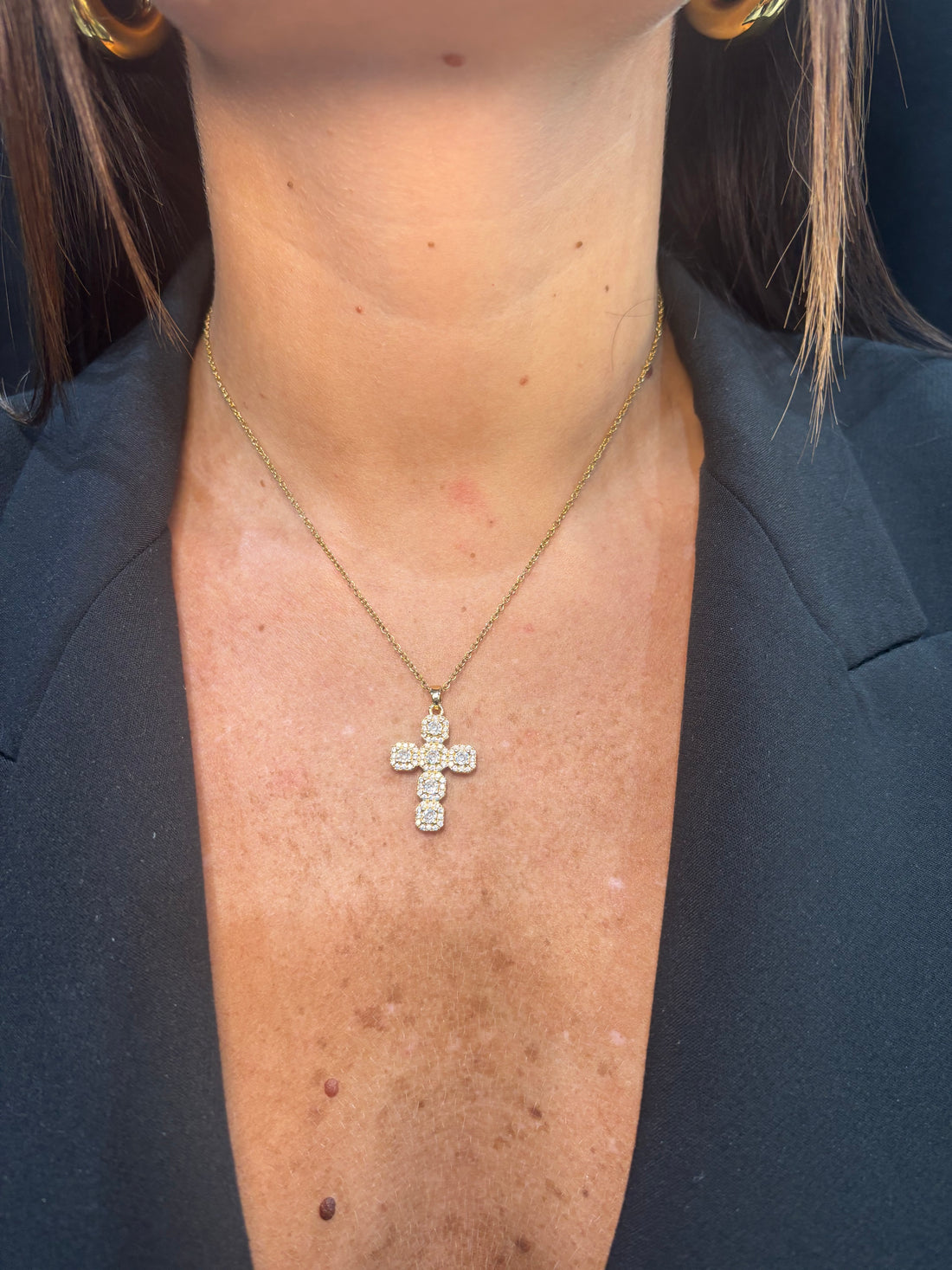 Collana croce strass 💠