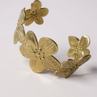 Bracciale rigidio Fiori Gold