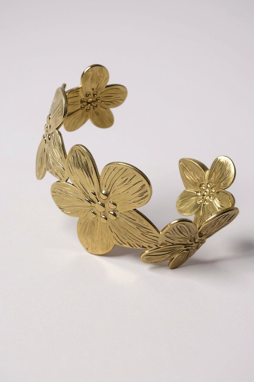 Bracciale rigidio Fiori Gold